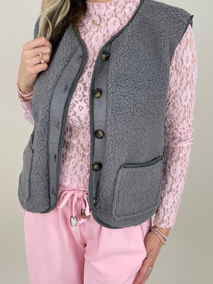 Weste Teddy in Grau Art. 6779