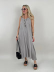 Kleid Maxi mit Glitzer-Trägern in versch. Farben Artikel 6111