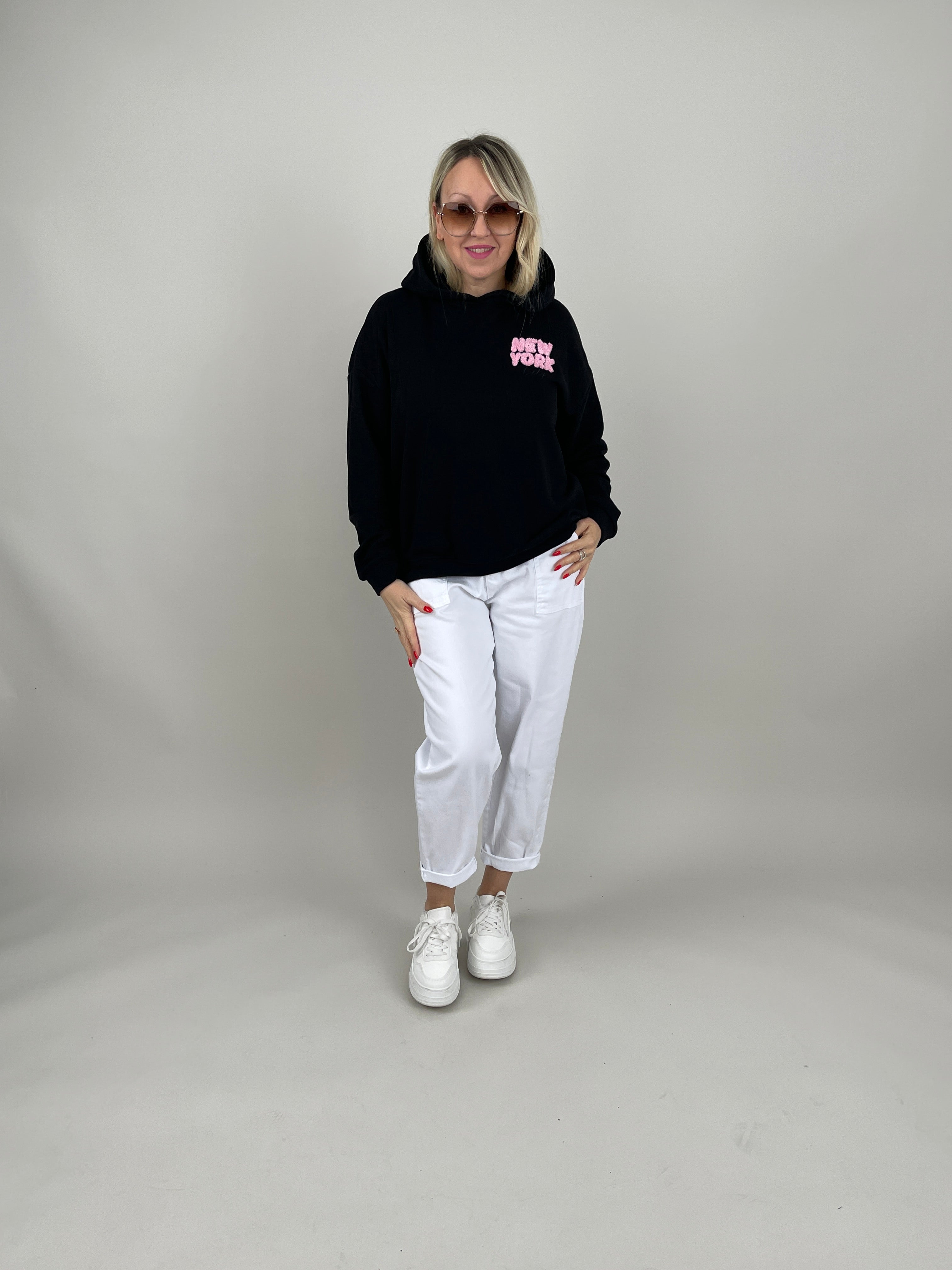 Hoodie New York in Schwarz