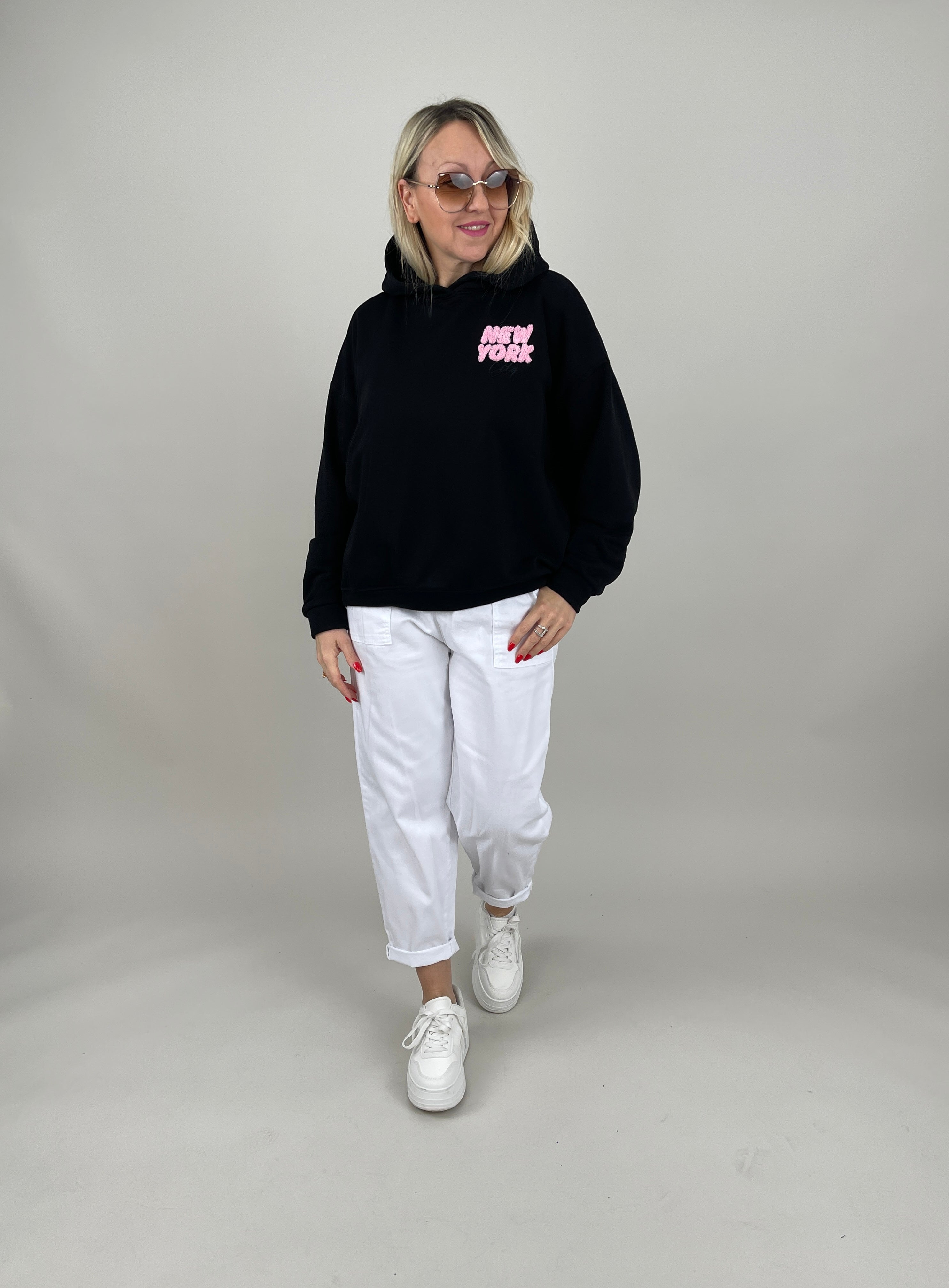 Hoodie New York in Schwarz