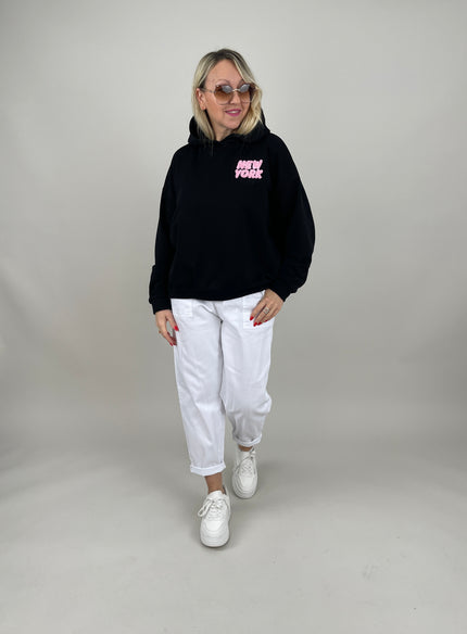 Hoodie New York in Schwarz