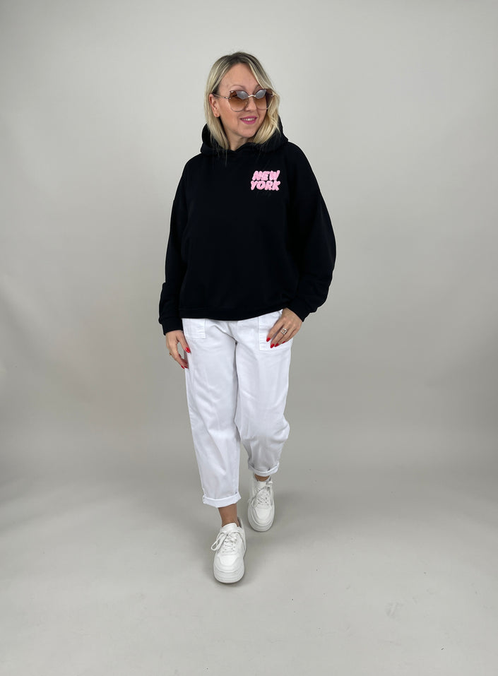 Hoodie New York in Schwarz