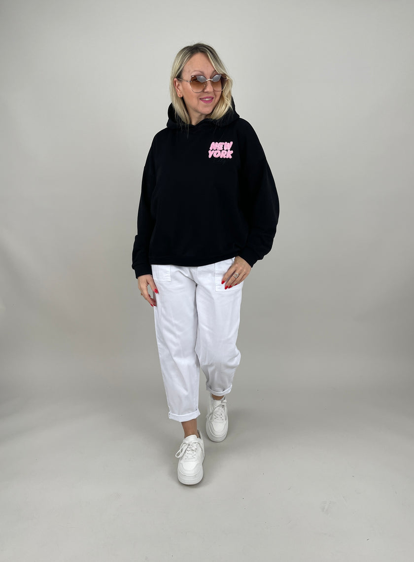 Hoodie New York in Schwarz
