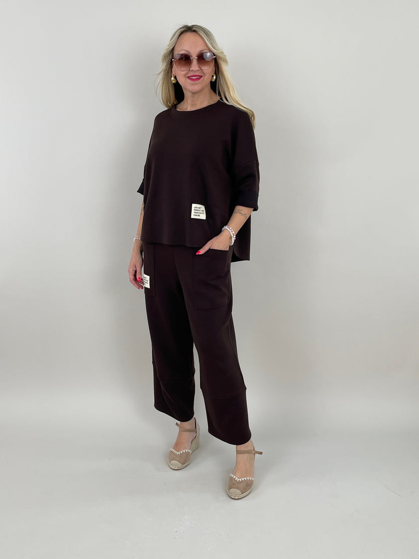 Sweatshirt 3/4 Arm in Mokka Artikel 6097