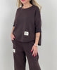 Sweatshirt 3/4 Arm in Mokka Artikel 6097