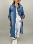 Hemd-Kleid in Jeans-Optik Dunkel