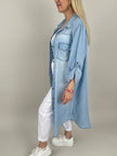 Hemd-Kleid in Jeans-Optik Hell