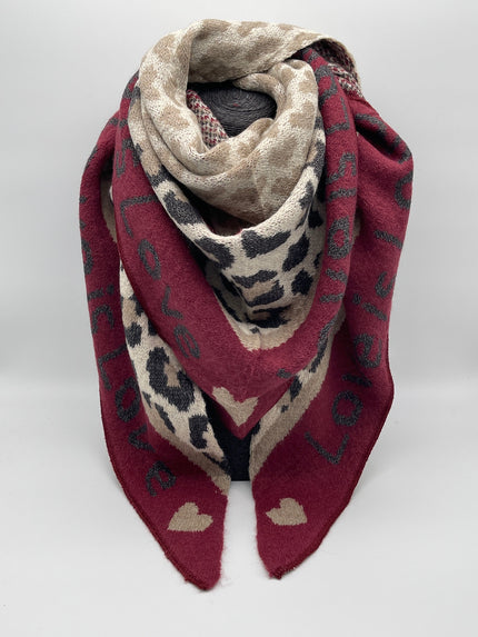 Dreieckstuch Leo Love Bordeaux Art. 6533