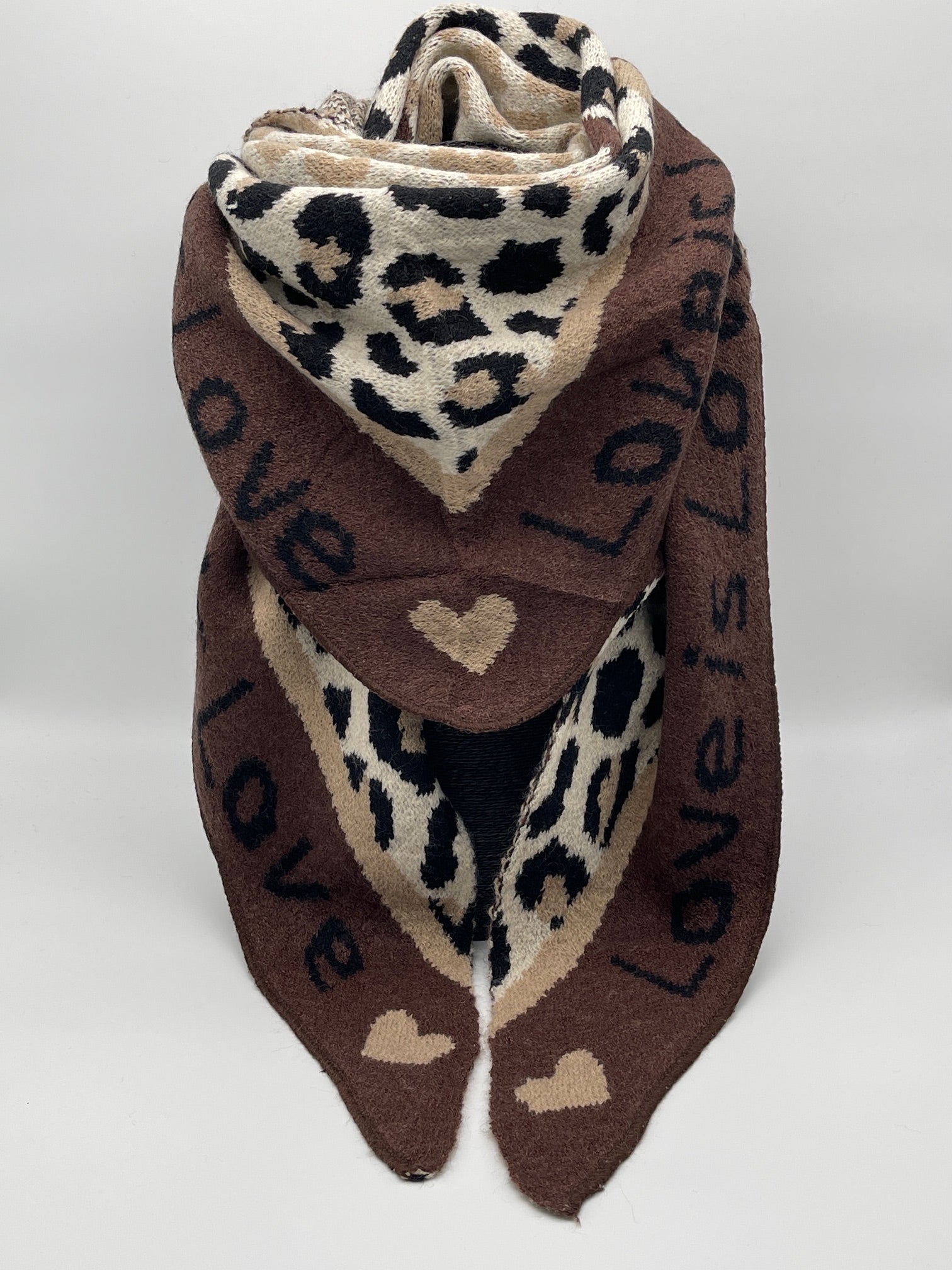 Dreieckstuch Leo Love Mokka Art. 6532