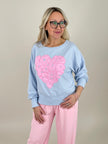 Sweatshirt mit Schriftzug in Hellblau Art. 6764