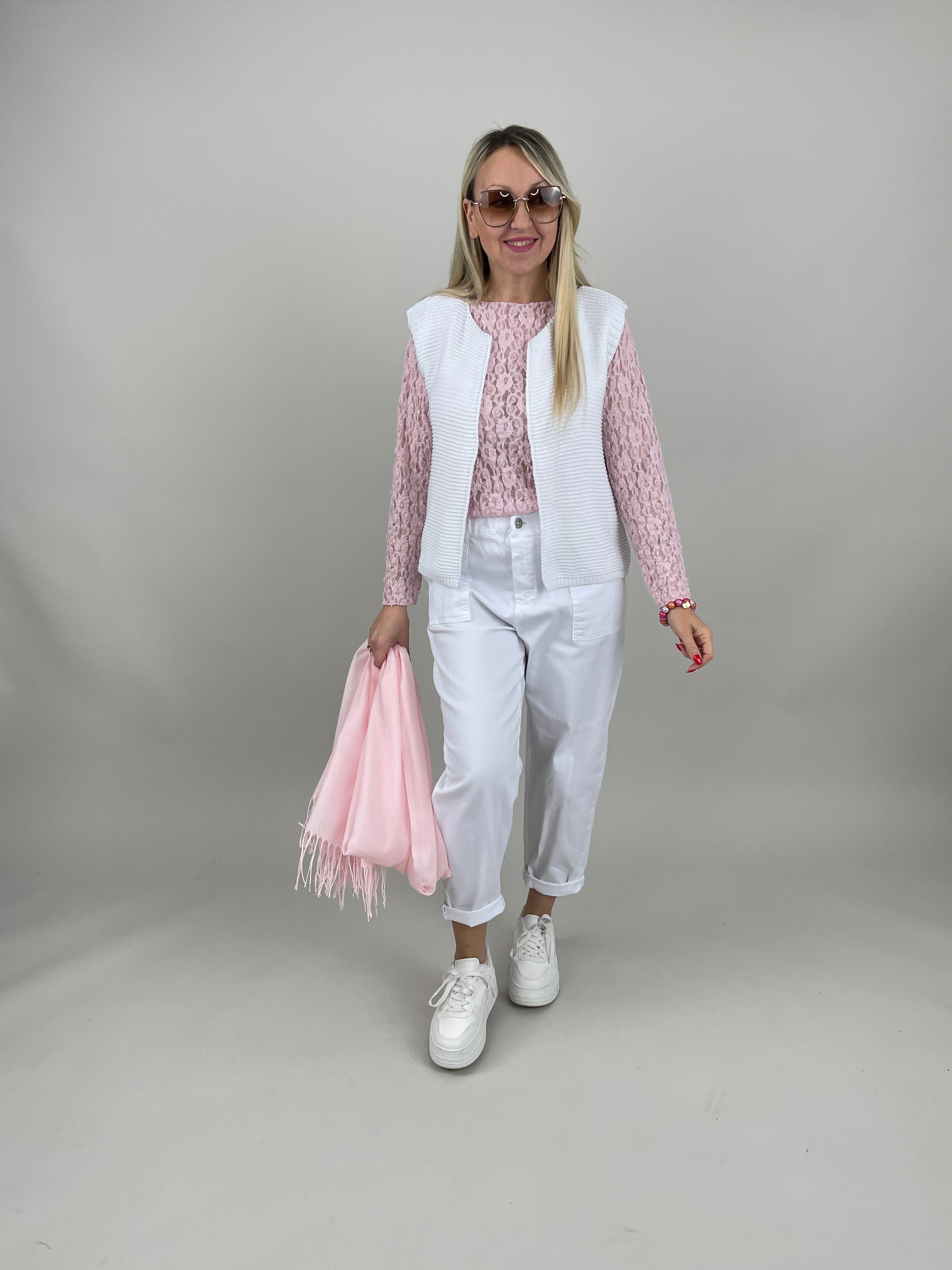 Strickweste in Offwhite