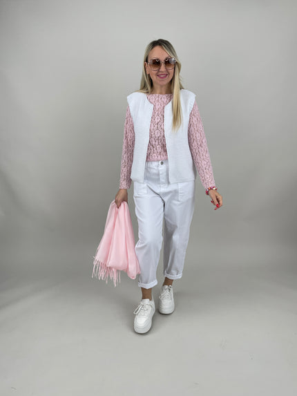 Strickweste in Offwhite