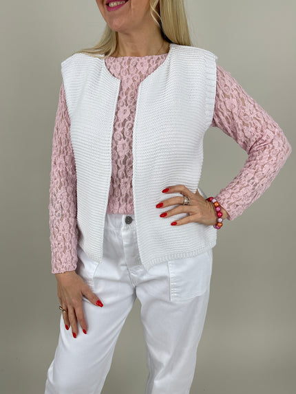 Strickweste in Offwhite