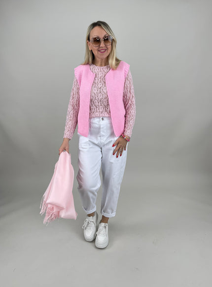 Strickweste in Rosa