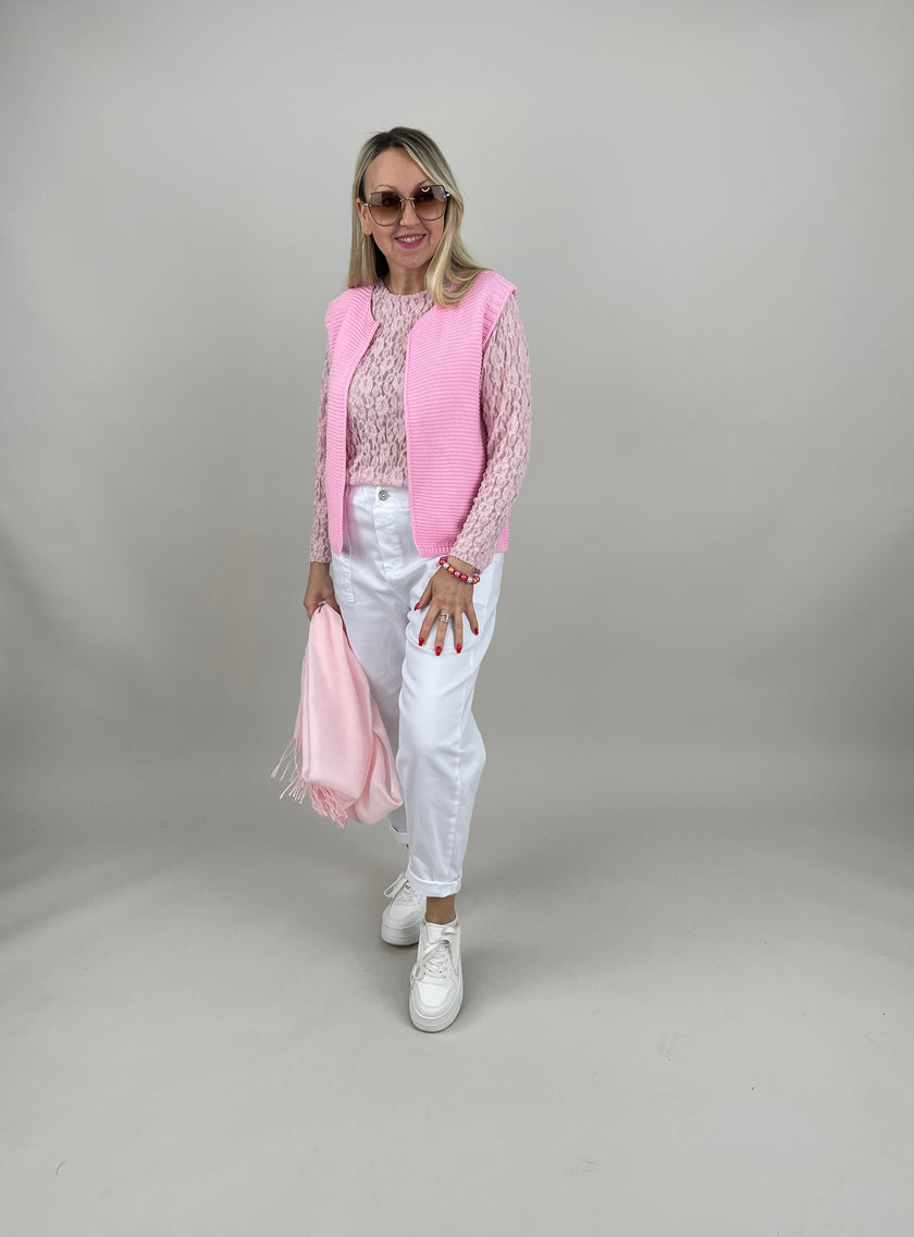 Strickweste in Rosa