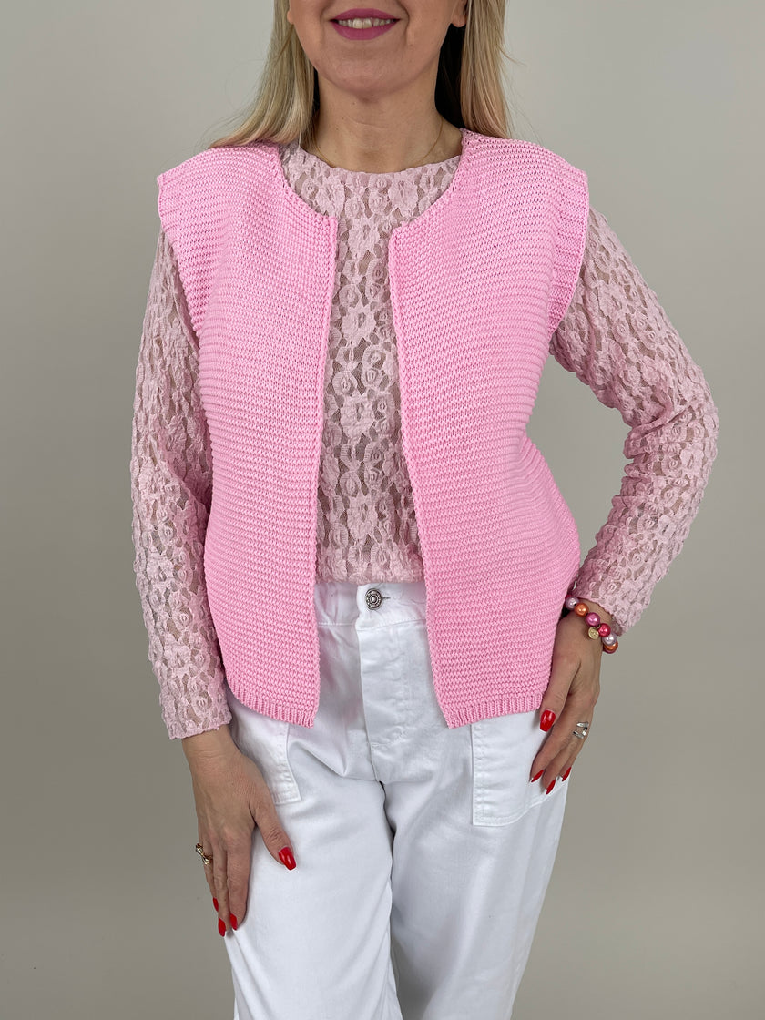 Strickweste in Rosa