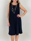 Kleid Kofferstoff Uni in Schwarz Artikel 6132