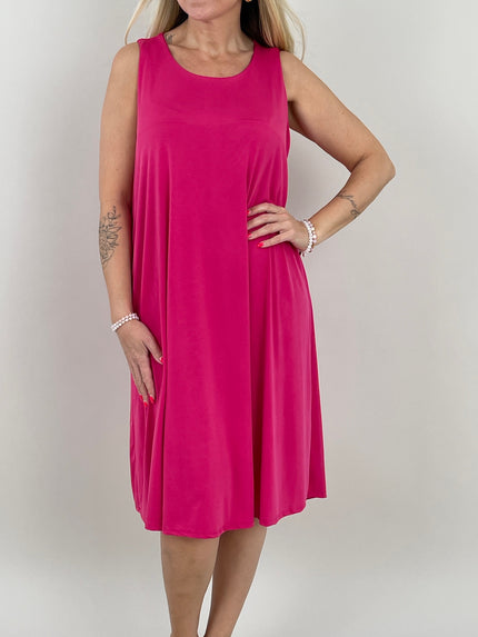 Kleid Kofferstoff Uni in Pink Artikel 6130