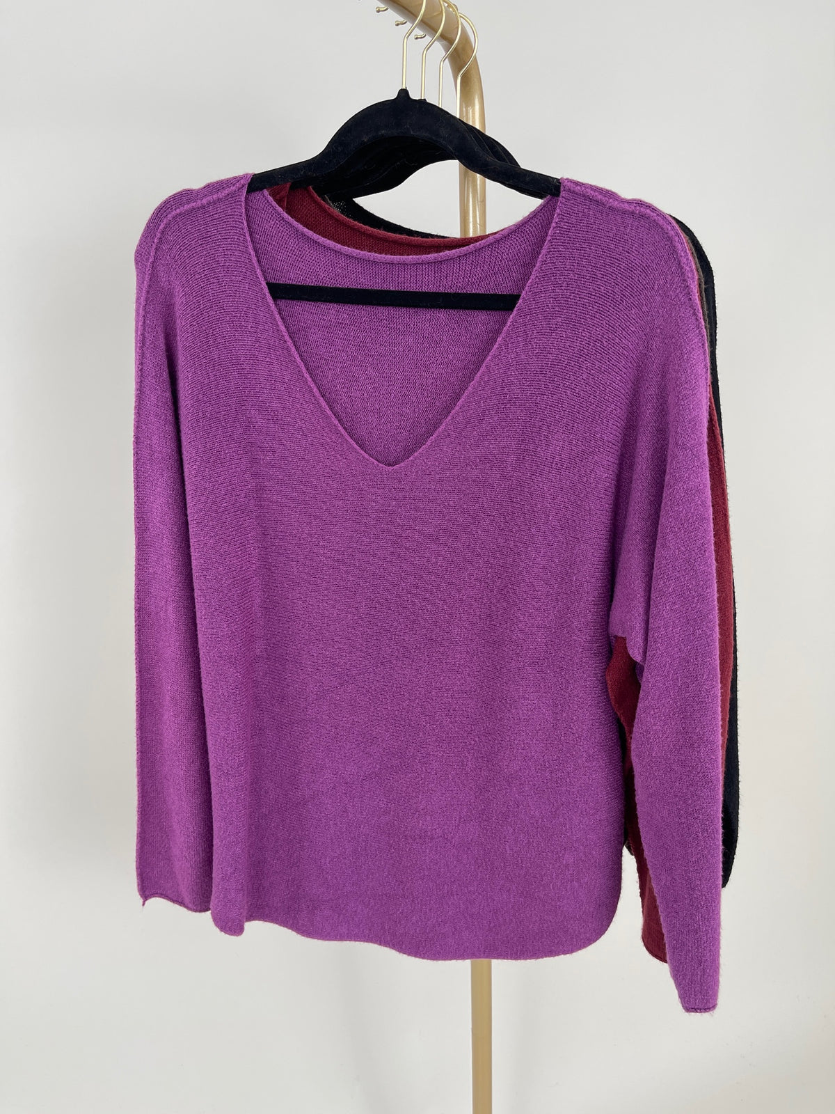 Pullover Uni V-Ausschnitt in versch. Farben