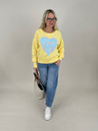 Sweatshirt mit Schriftzug in Gelb Art. 6763
