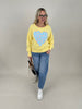 Sweatshirt mit Schriftzug in Gelb