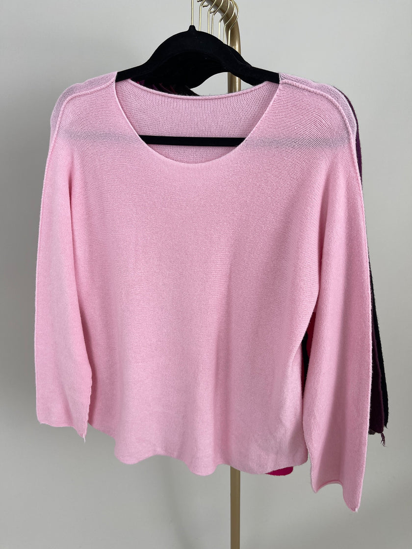 Pullover Uni Rundhals-Ausschnitt in versch. Farben Art. 6414