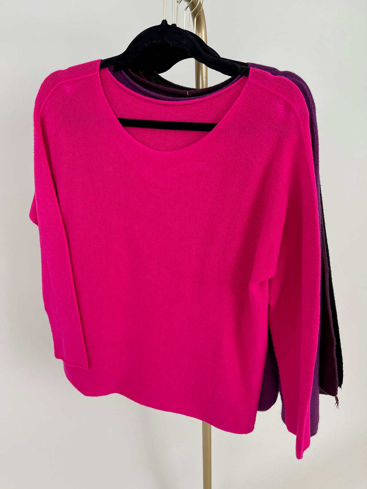 Pullover Uni Rundhals-Ausschnitt in versch. Farben