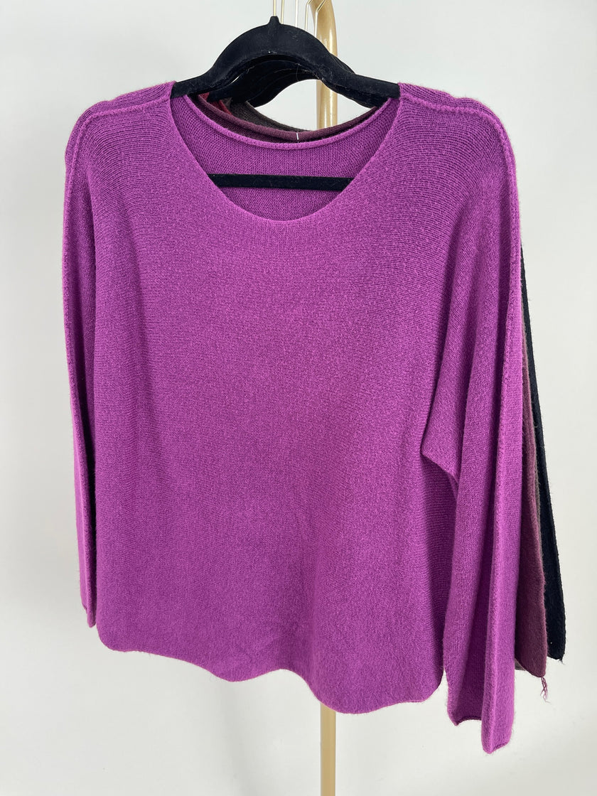 Pullover Uni Rundhals-Ausschnitt in versch. Farben Art. 6414