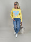 Sweatshirt mit Schriftzug in Gelb Art. 6763