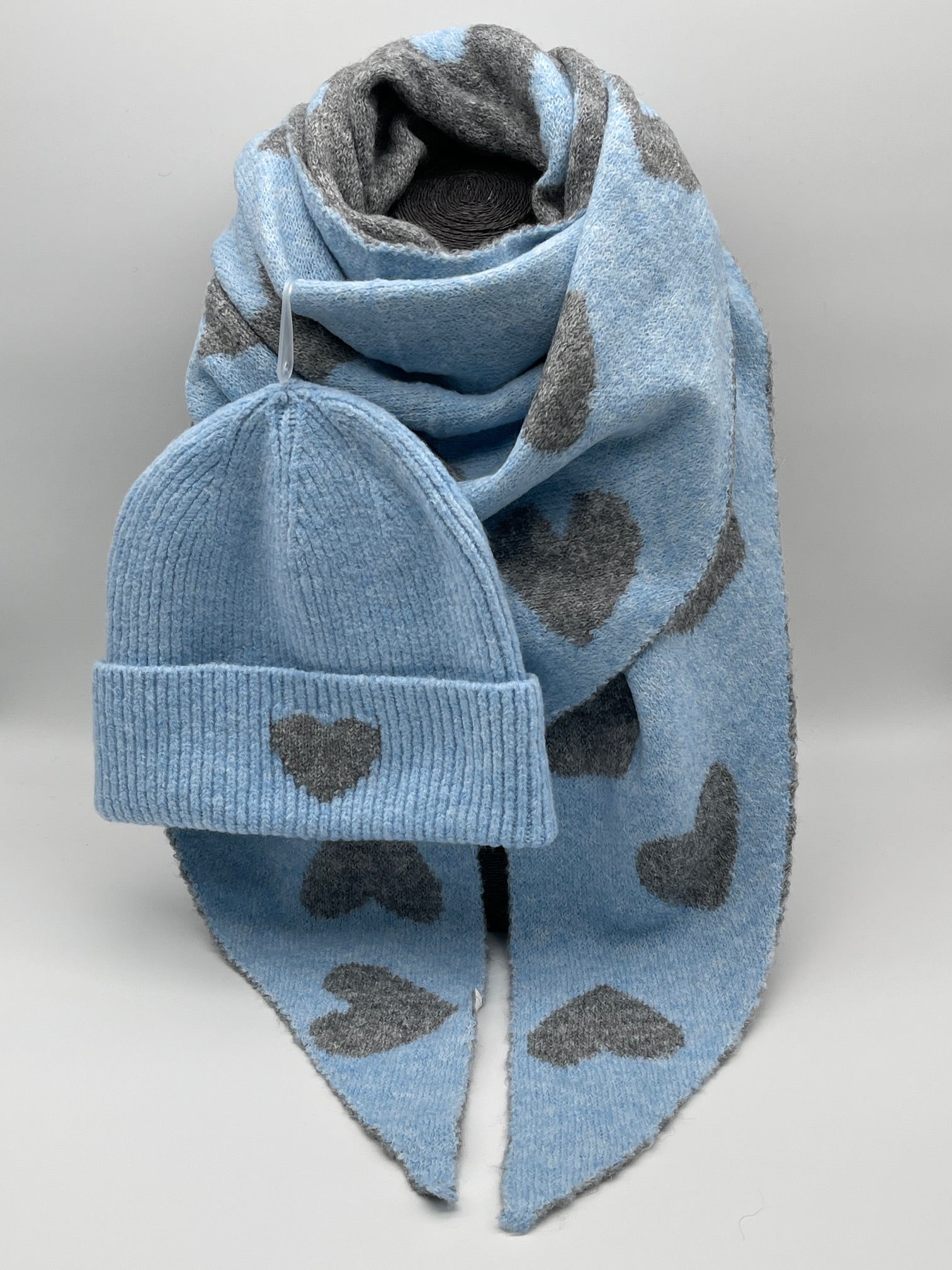 Set Schal&Mütze Herzen in versch. Farben Art. 6552