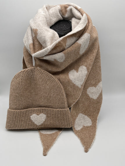 Set Schal&Mütze Herzen in versch. Farben Art. 6552