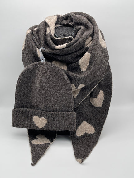 Set Schal&Mütze Herzen in versch. Farben Art. 6552