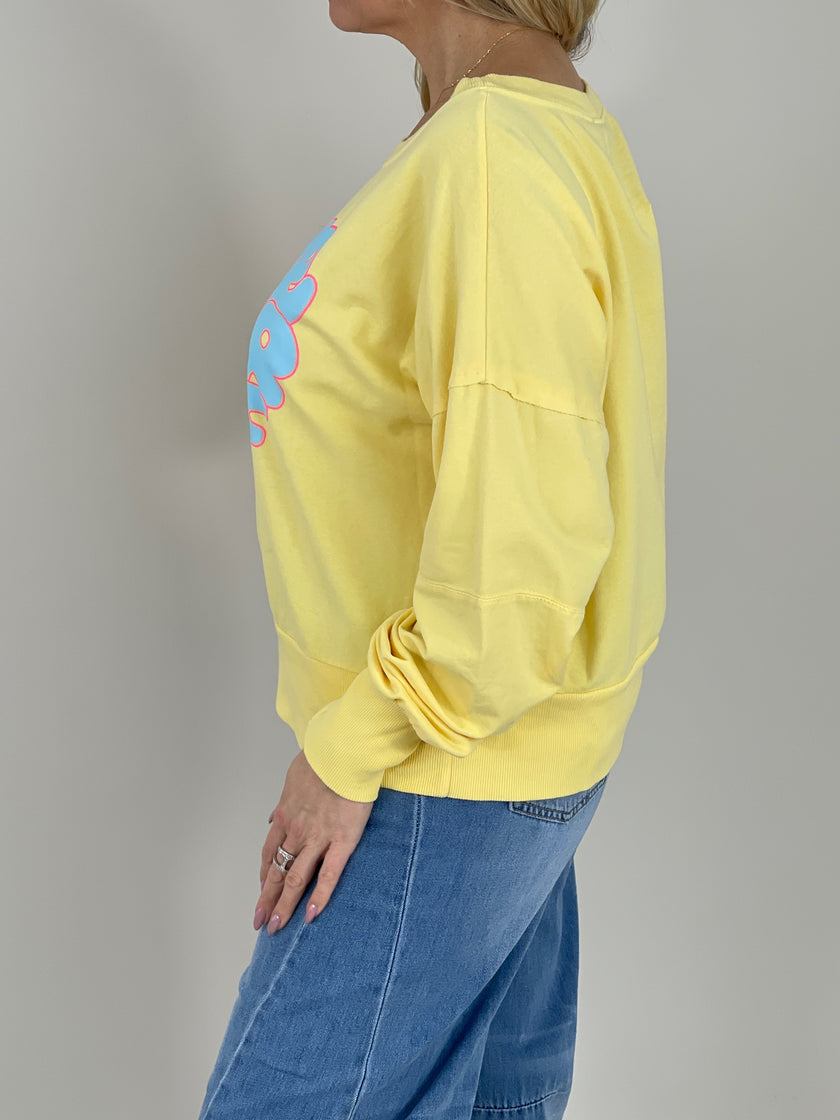 Sweatshirt mit Schriftzug in Gelb Art. 6763