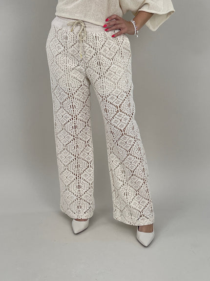 Hose Häkel-Look in Beige Artikel 6104