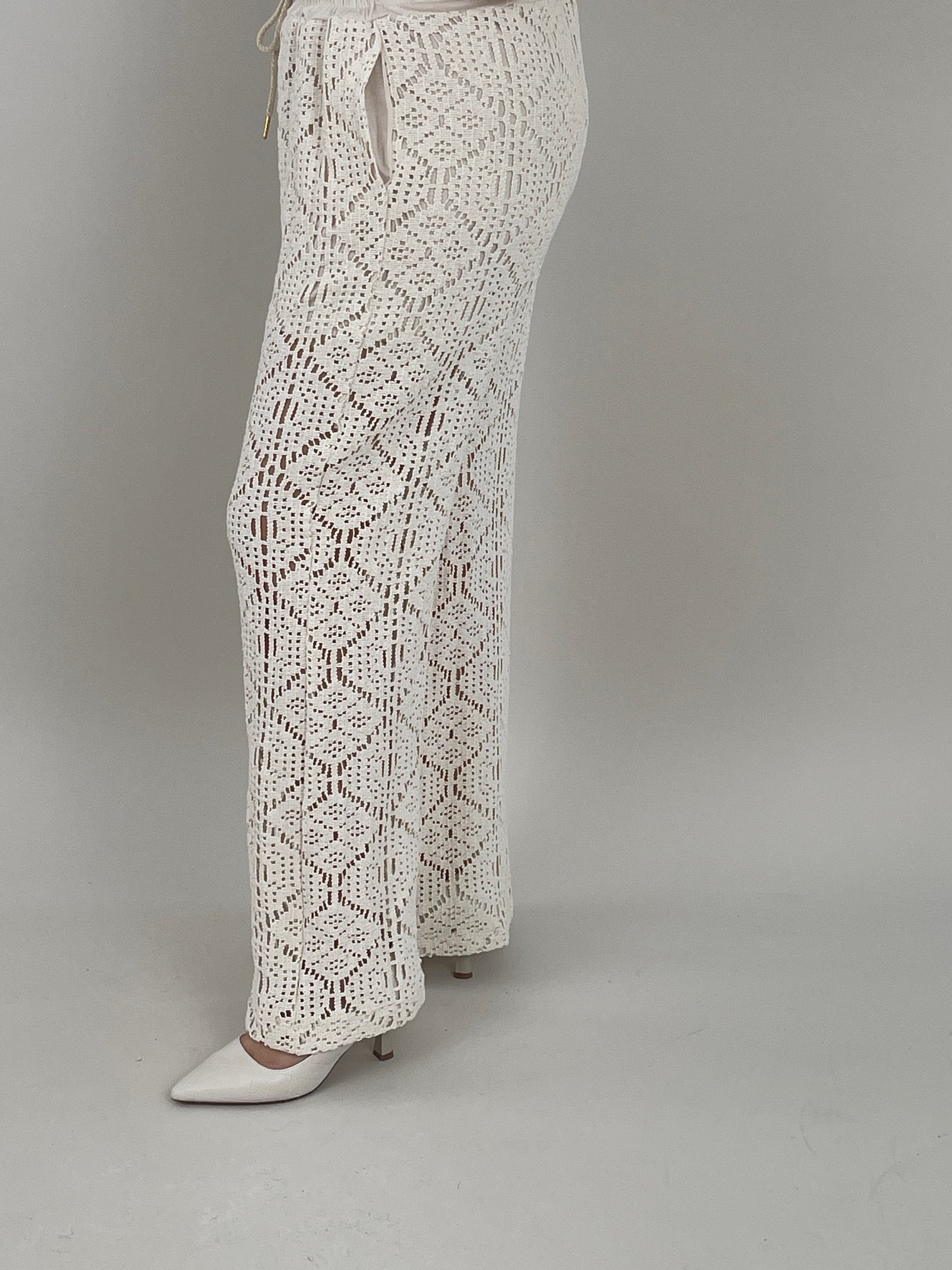 Hose Häkel-Look in Beige Artikel 6104