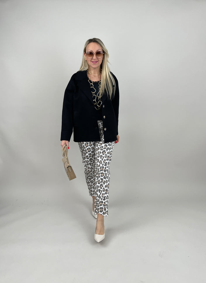 Jogpants in Leo/Weiß