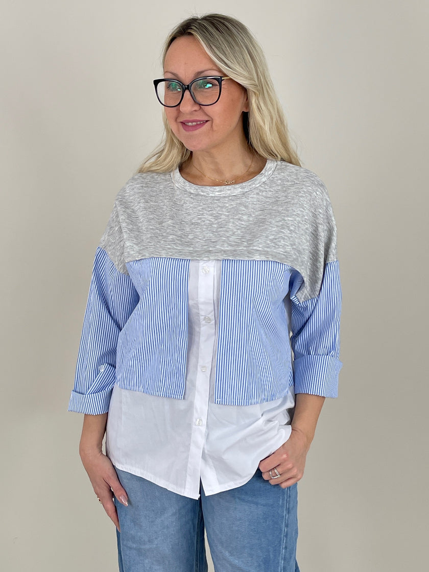Sweatshirt mit Bluseneinsatz Art. 6762