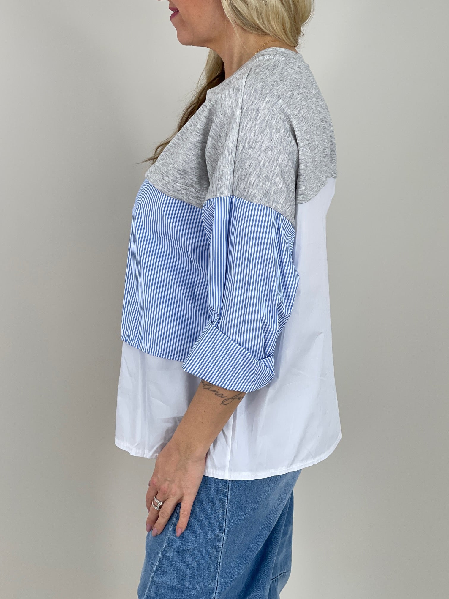 Sweatshirt mit Bluseneinsatz Art. 6762