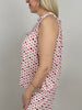Neckholder Top Kofferstoff Punkte in Rosa/Beige