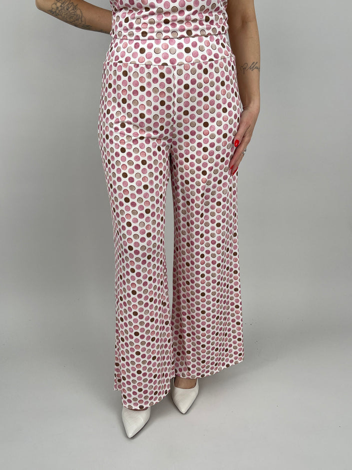 Marlene Hose Kofferstoff Punkte in Rosa/Beige