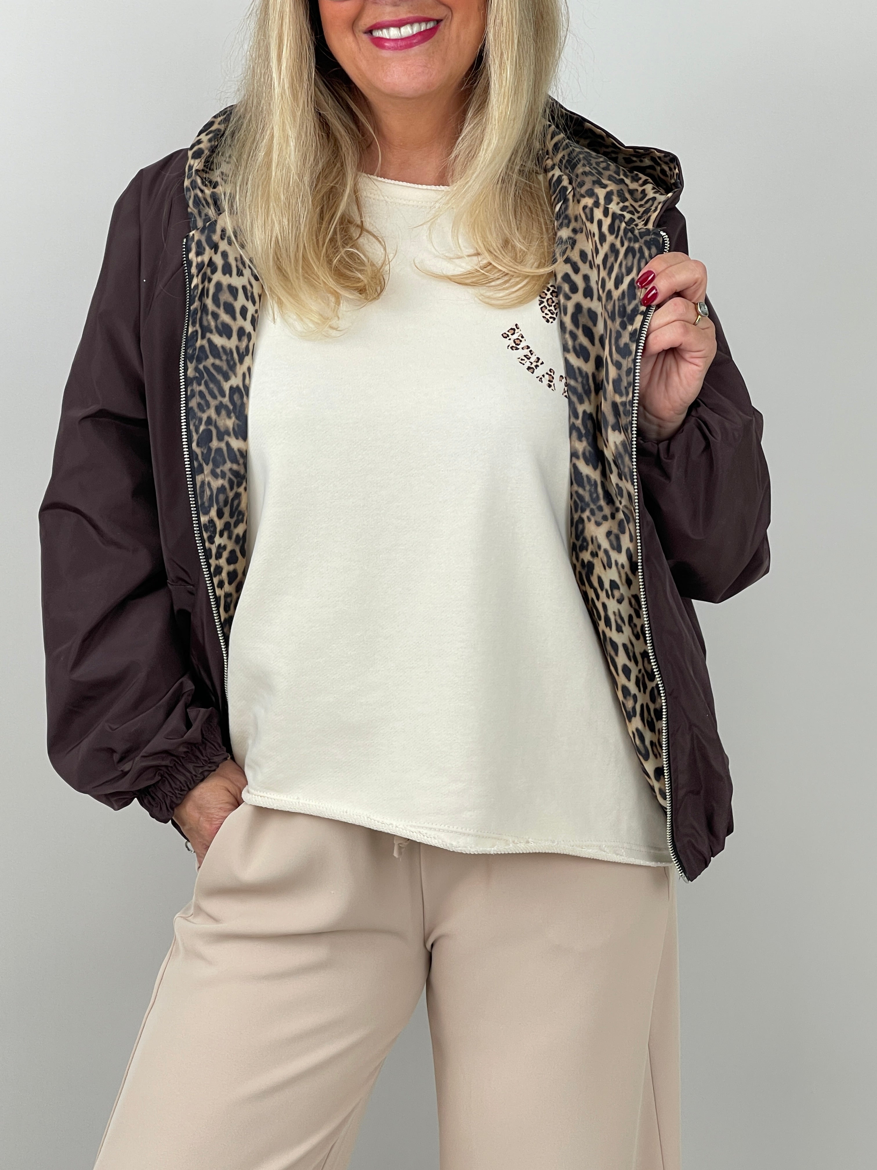 Jacke Leo-Futter in Mokka