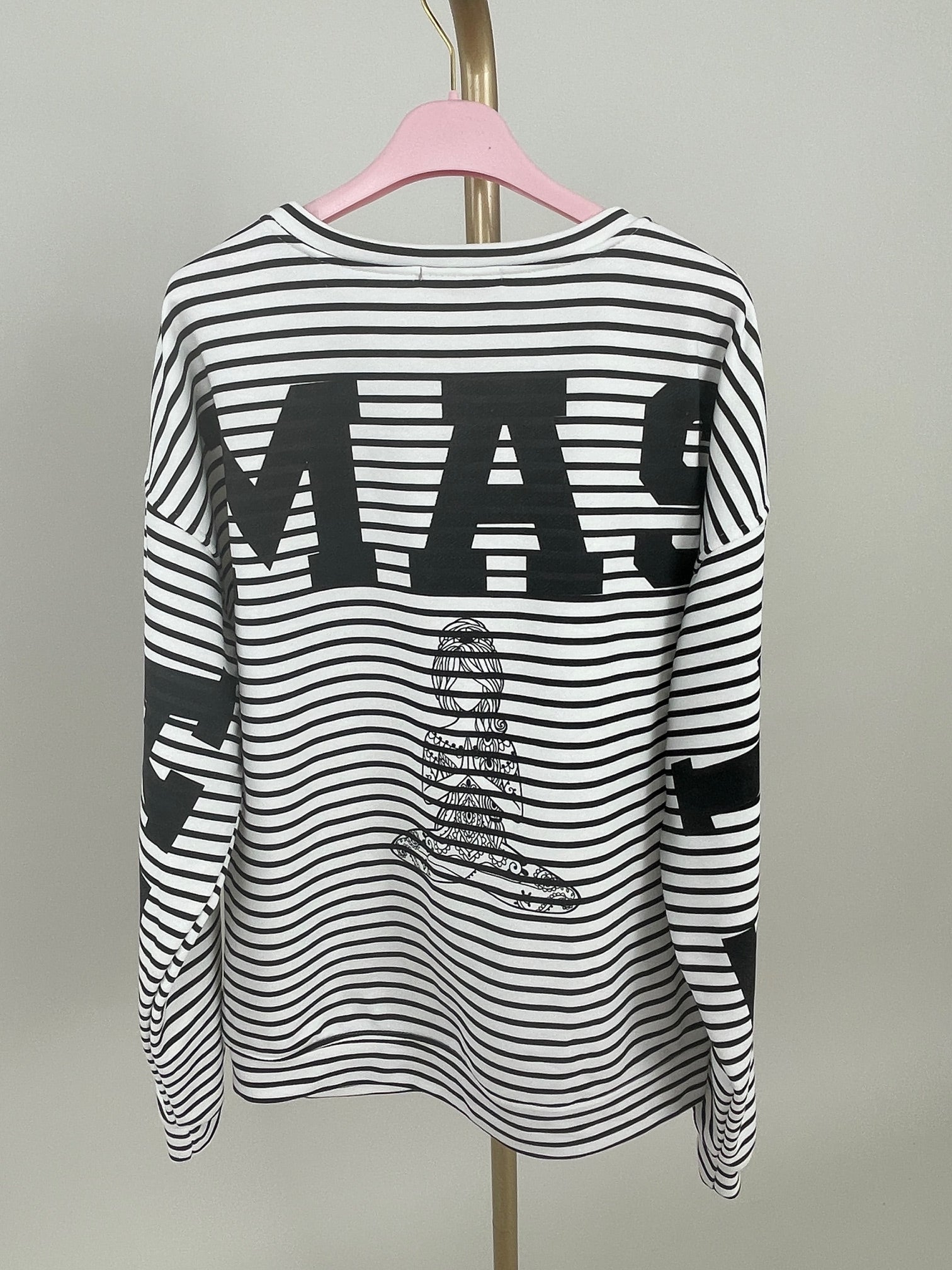 Sweater Namaste gestreift in Schwarz/Offwhite Artikel 6146