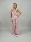 Marlene Hose Kofferstoff Punkte in Rosa/Beige