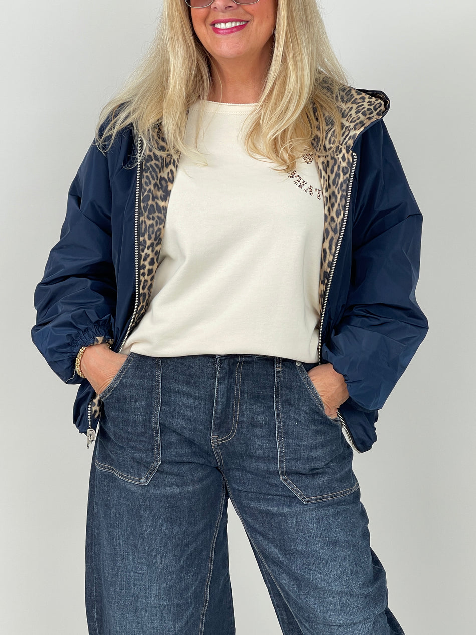 Jacke Leo-Futter in Marine
