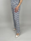 Marlene Hose Kofferstoff Punkte in Blau/Beige