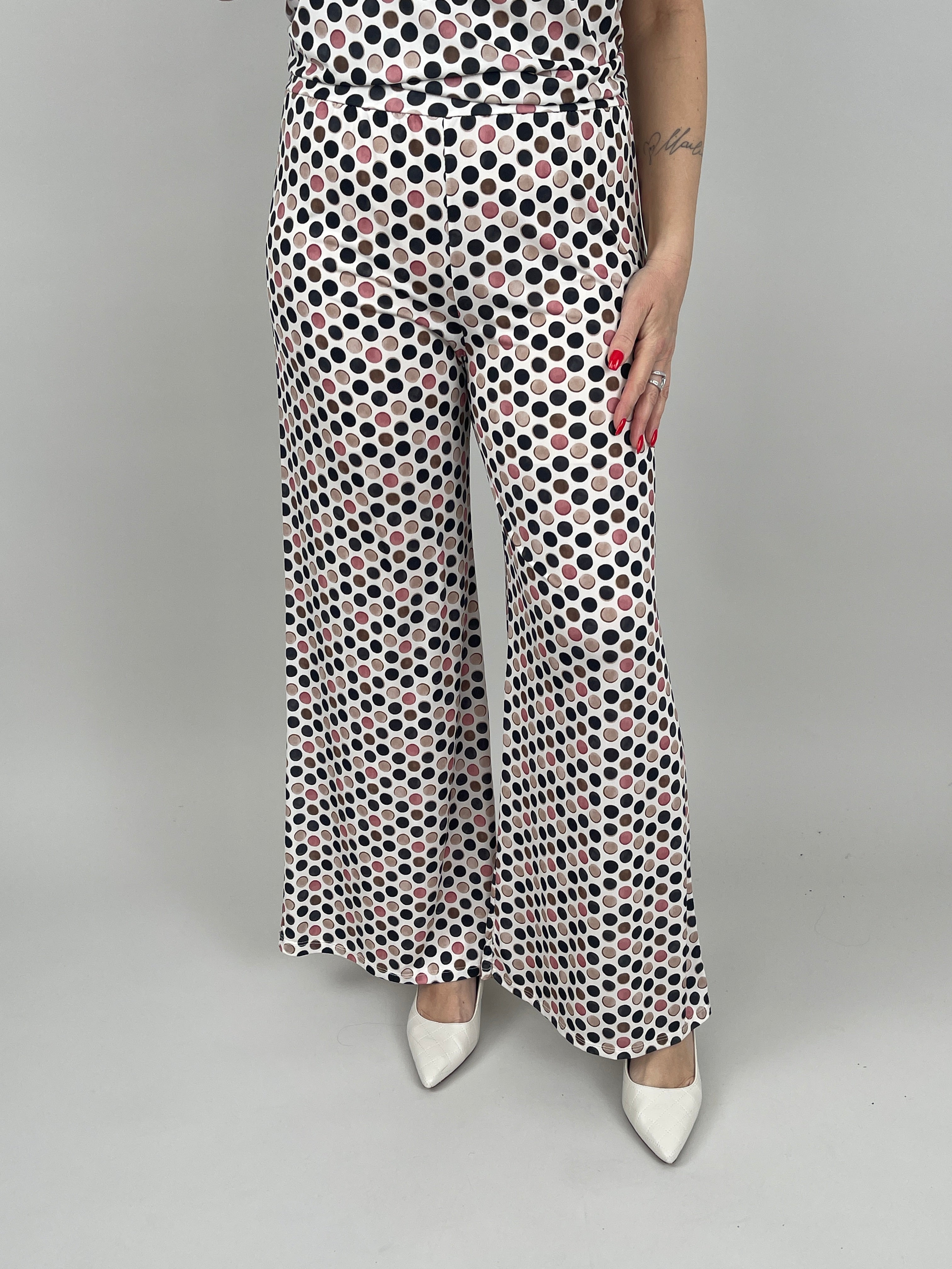 Marlene Hose Kofferstoff Punkte in Schwarz/Beige Artikel 7000