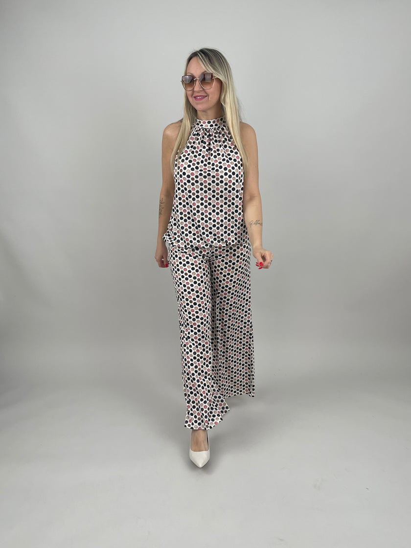 Marlene Hose Kofferstoff Punkte in Schwarz/Beige Artikel 7000