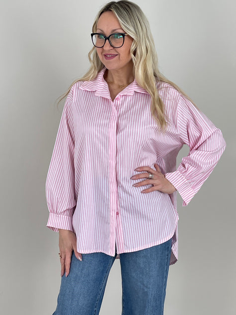 Bluse mit Streifen in Rosa Art. 6738