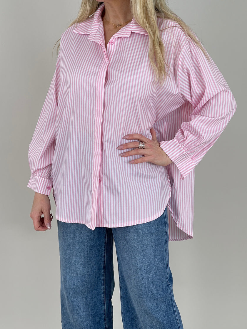 Bluse mit Streifen in Rosa
