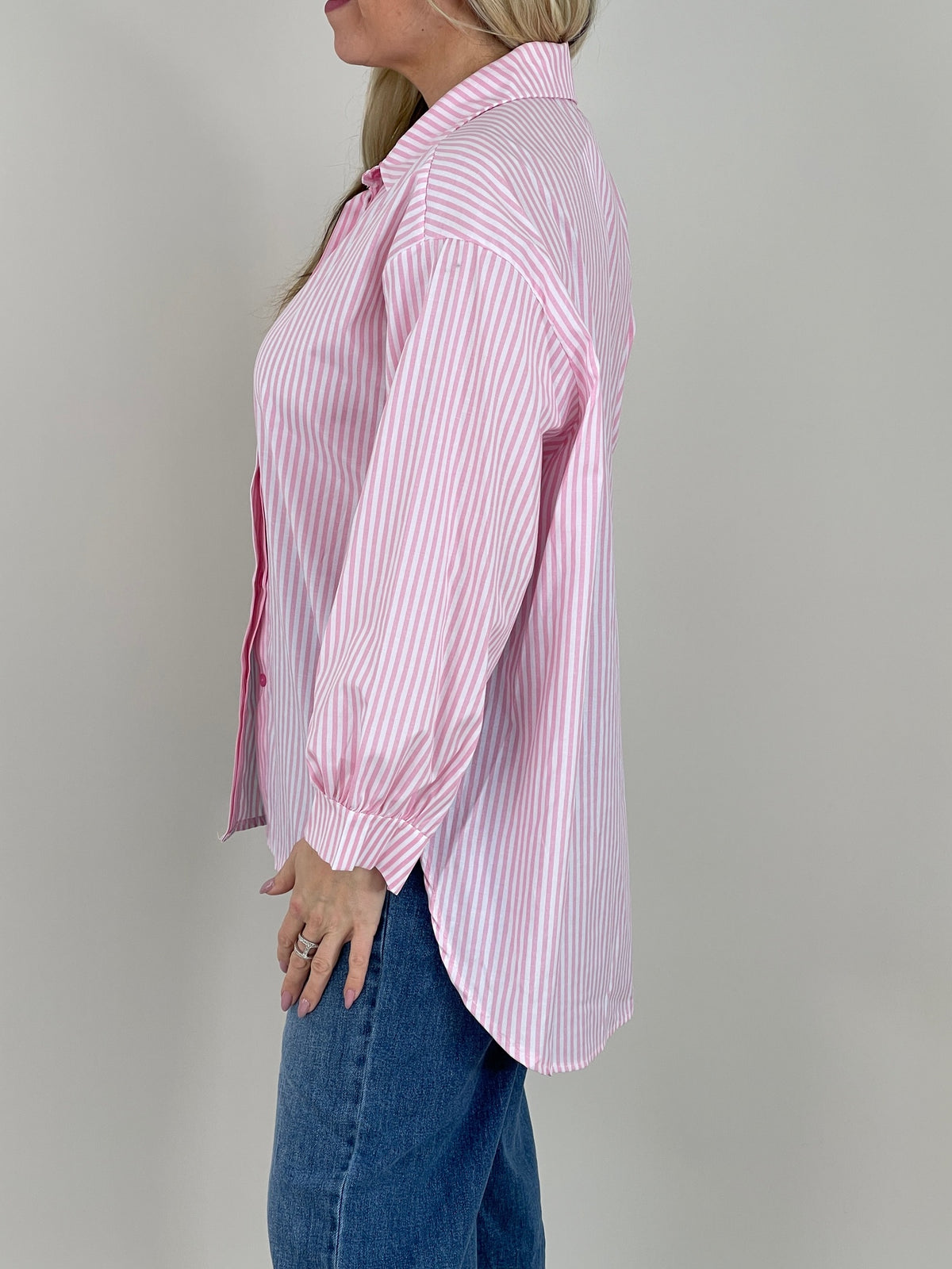 Bluse mit Streifen in Rosa